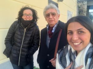 “I tre moschettieri”. Da sinistra Eleonora Grilli, Andrea Buondonno e Renata Vigliotti. Novembre 2018. DiSTABiF, Università degli Studi della Campania “Luigi Vanvitelli”, Caserta.